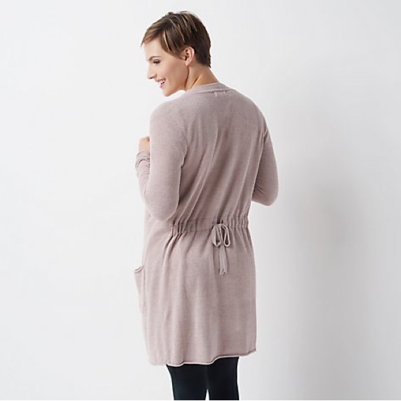 Barefoot Dreams CozyChic Ultra Lite Long Cardigan with Tie Back - Picture 2 of 3